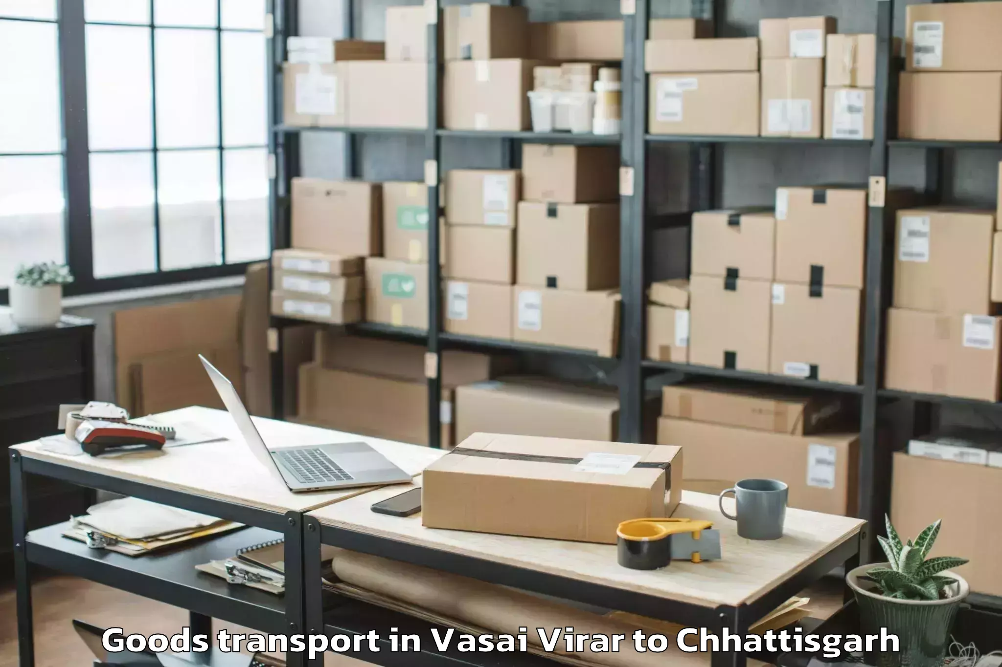 Quality Vasai Virar to Champa Goods Transport